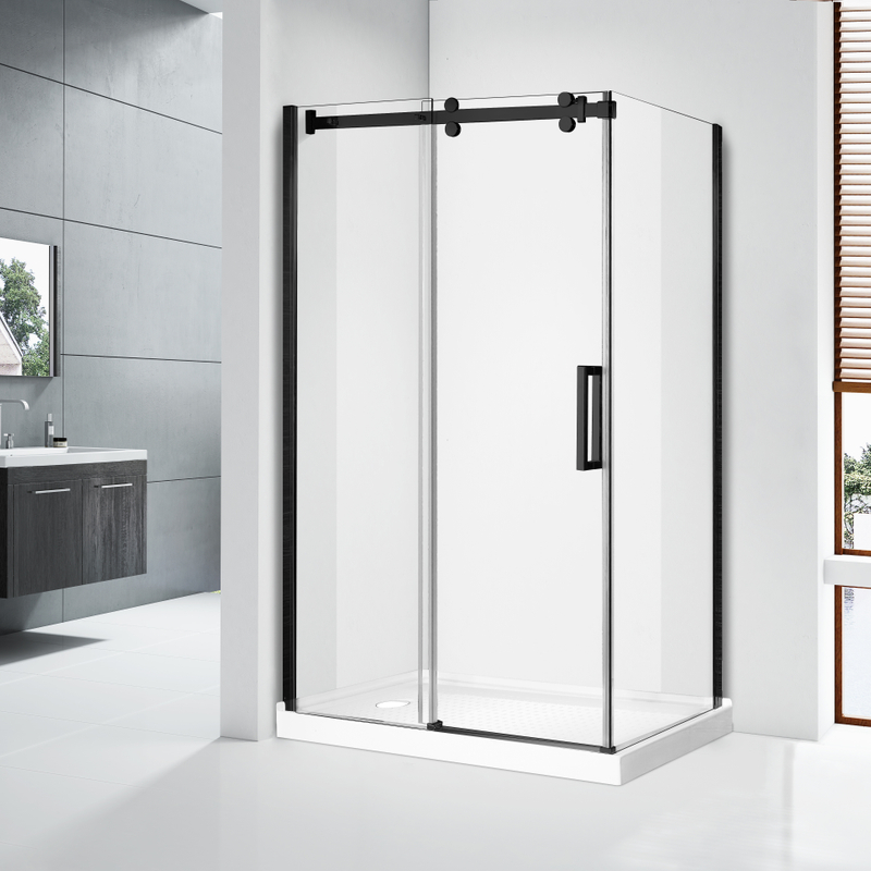 Custom Hotel Bathroom Glass Sliding Barn Shower Doors (HC419FR)