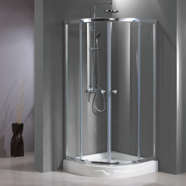 Custom Corner Sliding Clear Glass Quadrant Shower Enclosures (HR-249Q)