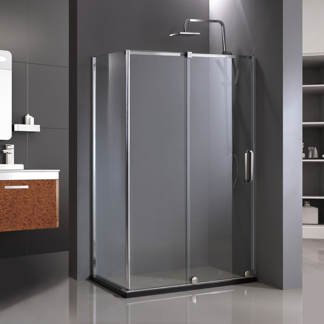 Hotel Custom Semi Frameless Single Sliding Shower Doors (HD1382LR)