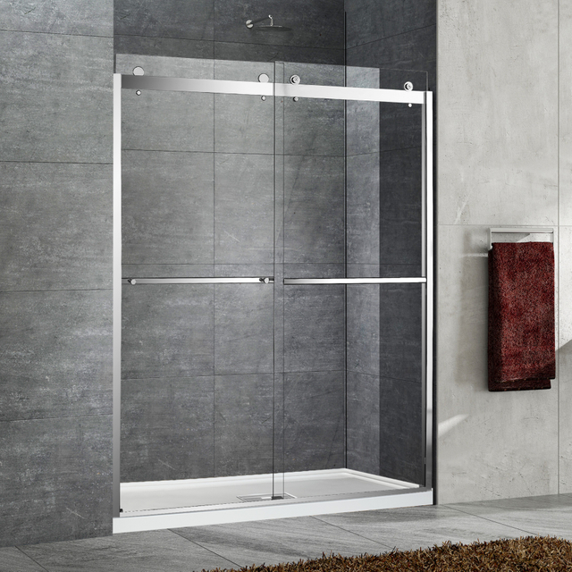 Luxury Custom Barn Style Sliding Bypass Shower Doors (HX421-CH)