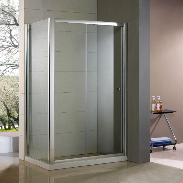 Custom Corner Semi Frameless Glass Sliding Shower Enclosures (HB-SS1380)