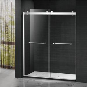 Frameless Custom Barn Style Sliding Bypass Shower Doors (HX421-A)