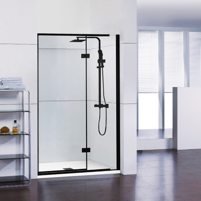 Bathroom Custom Black Framed Glass Swing Shower Enclosures (A6)